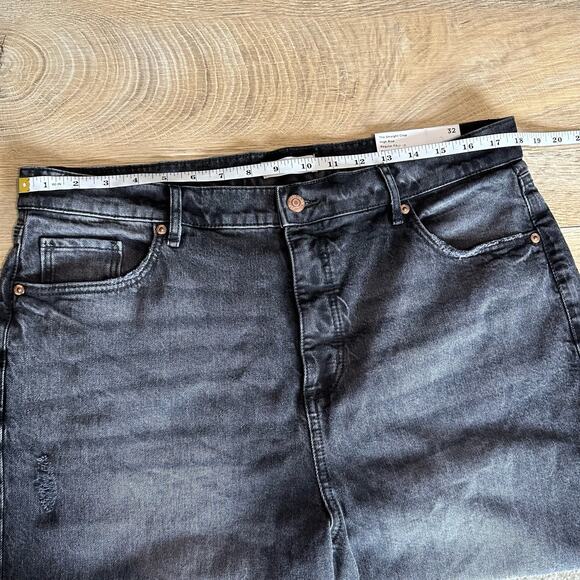 Loft Destructed The Straight Crop High Rise Jean Washed Black 32/14 - Picture 12 of 14